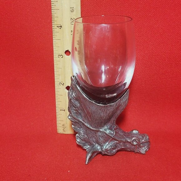 Vintage Frankli Wild Pewter Horse Head Shot Glass - Picture 10 of 13